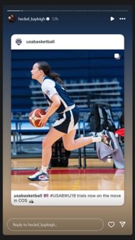 Heckel posted on Instagram story (@heckel_kayleigh/IG)