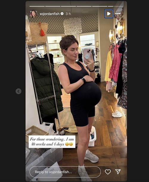 Denny Hamlin's wife Jordan Fish posts pregnancy update on Instagram story. Source: @Instagram/xojordanfish