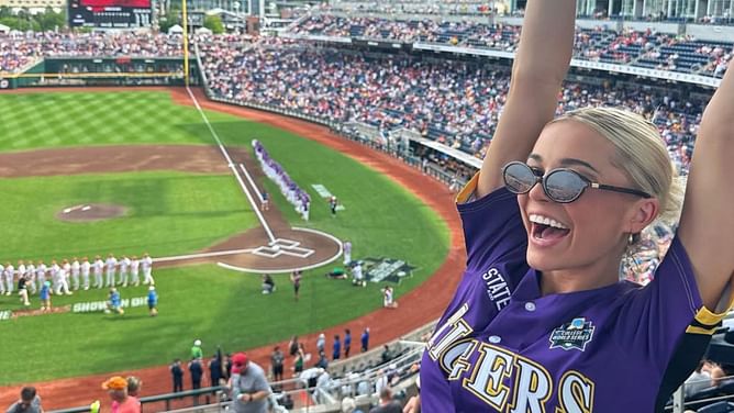 Olivia Dunne attends College World Series while sharing glimpses of Jell-O shot challenge