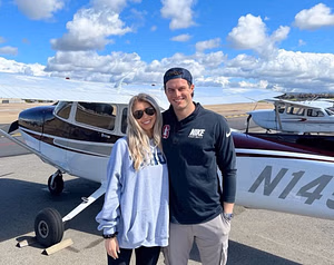 “My ride is here” - Dolphins' Jake Bailey turns pilot for wife, Bailey, en route to NYC