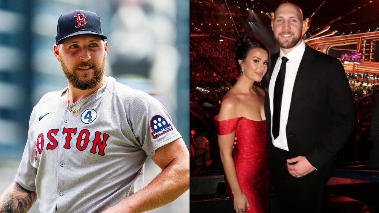 Garrett Crochet with wife Rachel (Sources Getty, rachelcrochet_/Instagram)