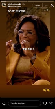 Still taken from Lemigova's Instagram (source: @julialemigova/Instagram)