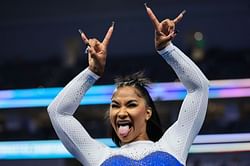 Jordan Chiles’ father caught in adorable moment with gymnast daughter at Fanatics Fest 2025