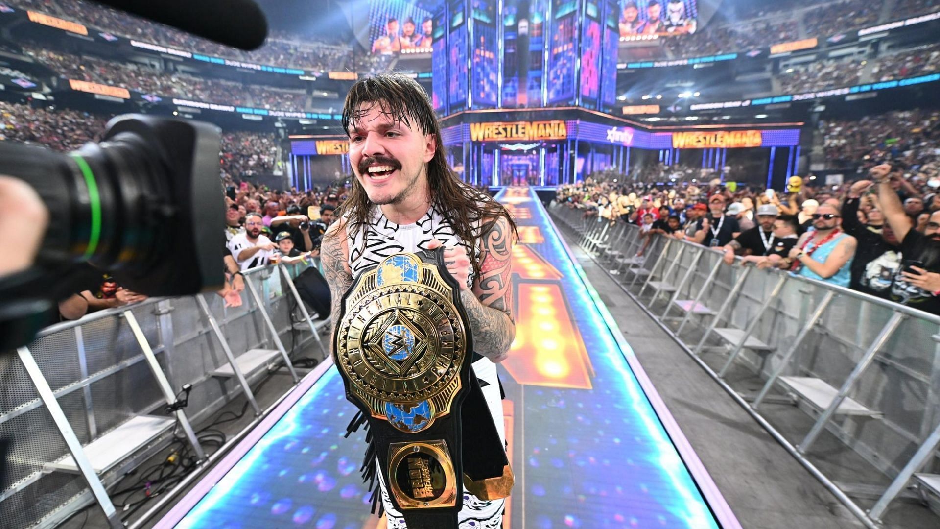 Dominik Mysterio after winning the Intercontinental Championship at WrestleMania 41 [Image Credits: Dominik Mysterio