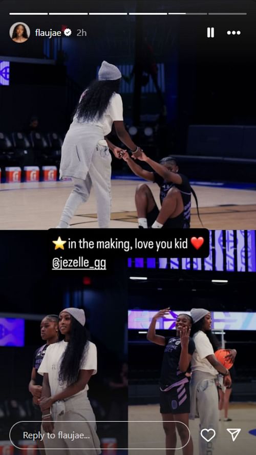 LSU hooper Flau’jae Johnson shares heartfelt message to 2027 5-star recruit following Overtime matchup (Image via Instagram @flaujae)