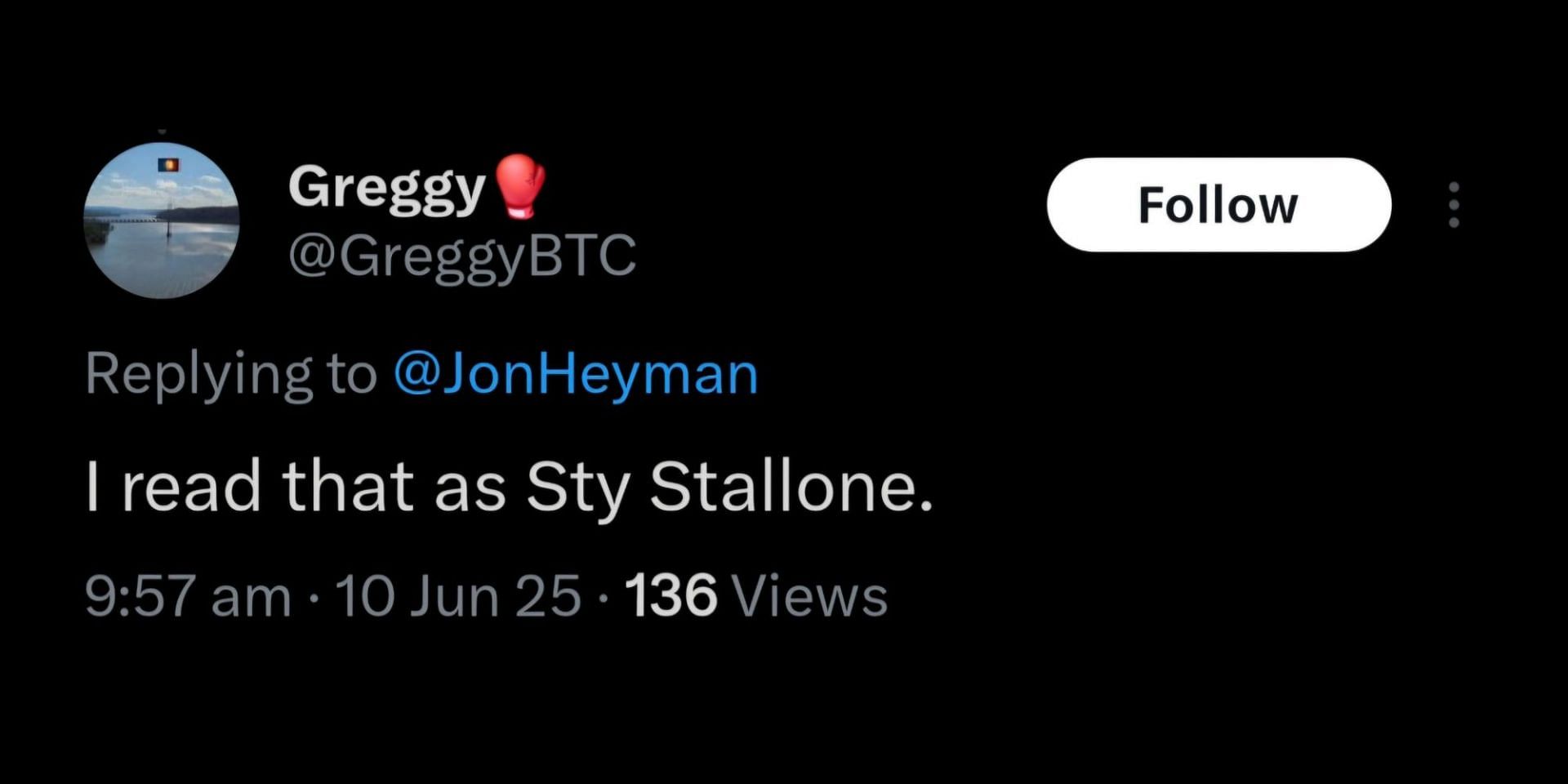 Sly Stone's death announcement misled Stallone's fans. (Image via X/@GreggyBTC)