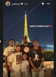Bryce James shares Father's Day message for father, LeBron James (source: IG/ _justbryce)