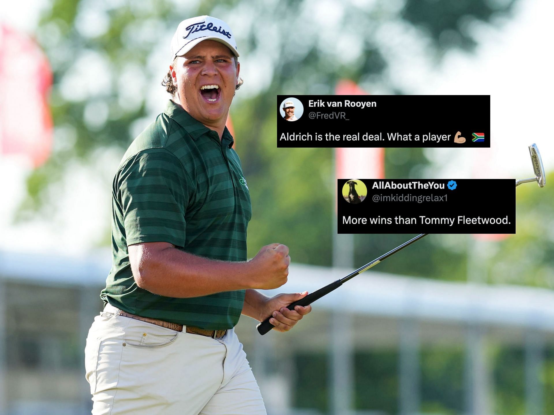 Aldrich Potgieter wins the Rocket Mortgage Classic 2025 (Image Source: Imagn, x@FredVR_, x@imkiddingrelax1)