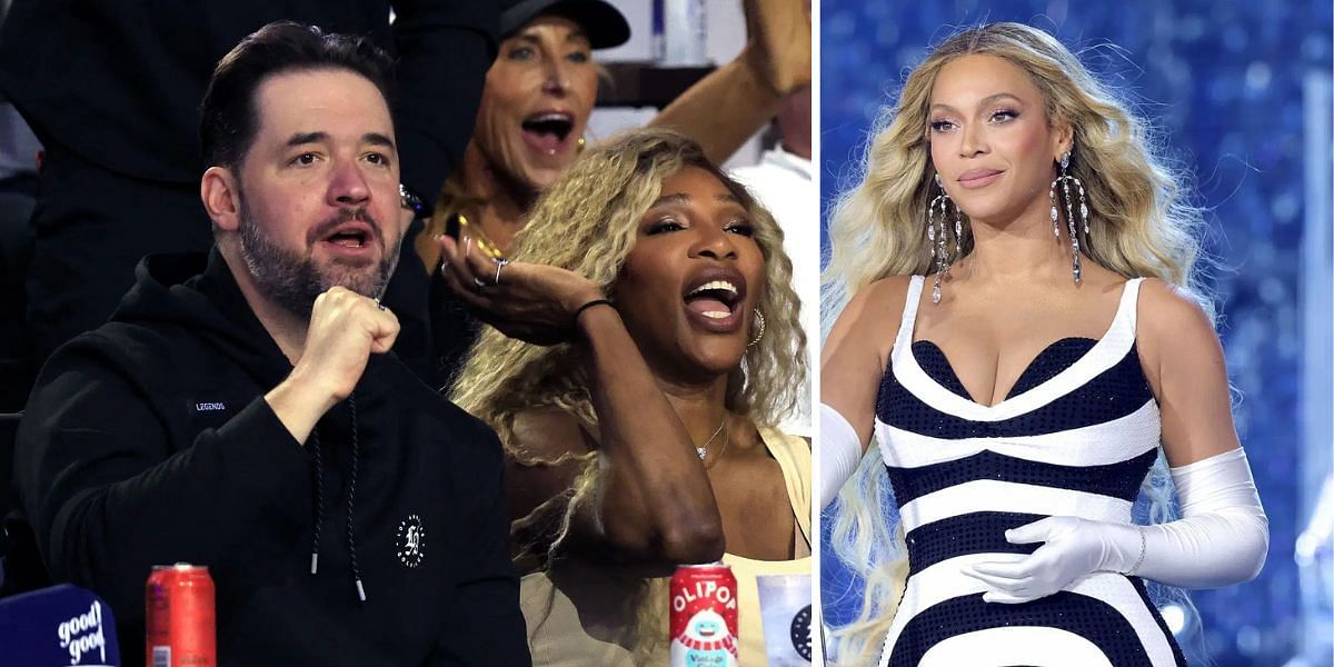 Alexis Ohanian and Serena Williams (left), Beyonce (right), Sources: Getty