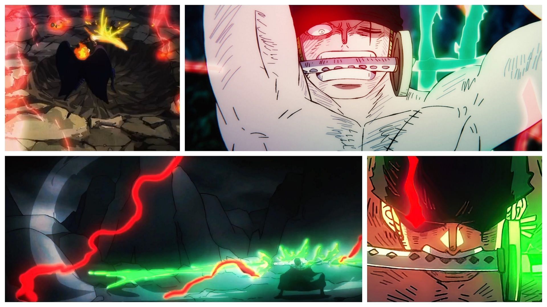 Zoro using Conqueror&#039;s Haki in Wano (Image via Toei Animation)