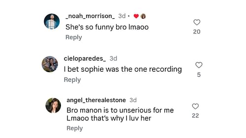 Fans reacted hilariously to Manon's “boyfriend” reveal video (Image via Instagram/@manongoddess)