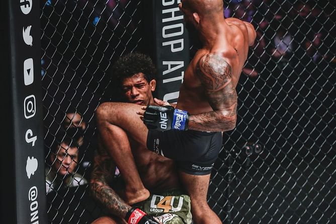 “The best knockout” - Shocked fans react to Demetrious Johnson’s iconic flying knee KO of Adriano Moraes