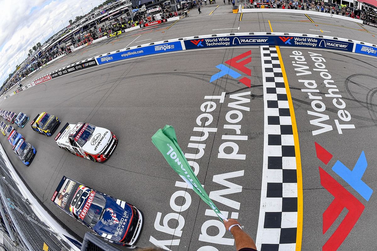 Who owns World Wide Technology Raceway - a track that hosts IndyCar, NASCAR, and NHRA races