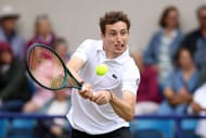 World No. 20 Humbert hits a backhand at Eastbourne Open | Image Source: Getty
