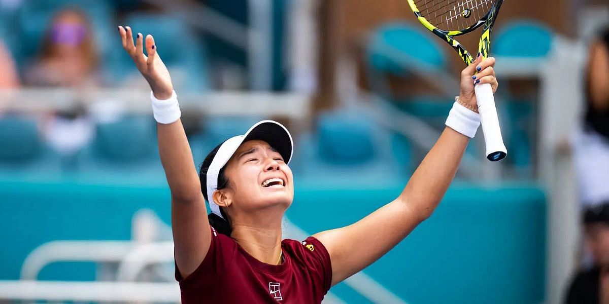 Alexandra Eala turned emotional after reaching her maiden WTA Tour-level final at the 2025 Eastbourne Open (Source: Getty)