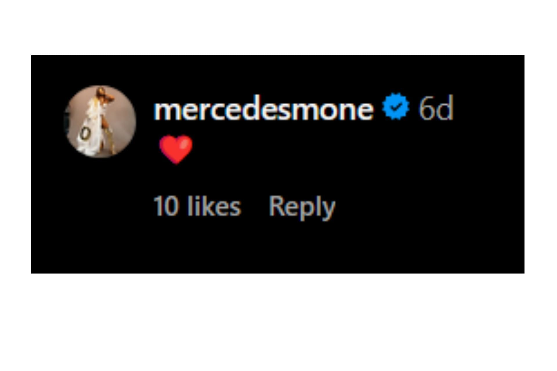 Mercedes commented on Titus O&#039;Neil&#039;s son signing with WWE NIL [Image: Screenshot from Titus O&#039;Neil&#039;s IG comments section]