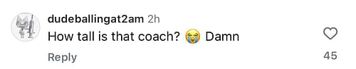 An IG user questions how tall Mark Pope is