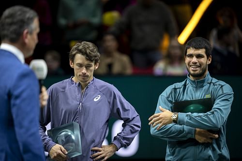 Carlos Alcaraz and De Minaur at the ABN AMRO Open - Day SevenABN AMRO Open - Day Seven - Source: Getty