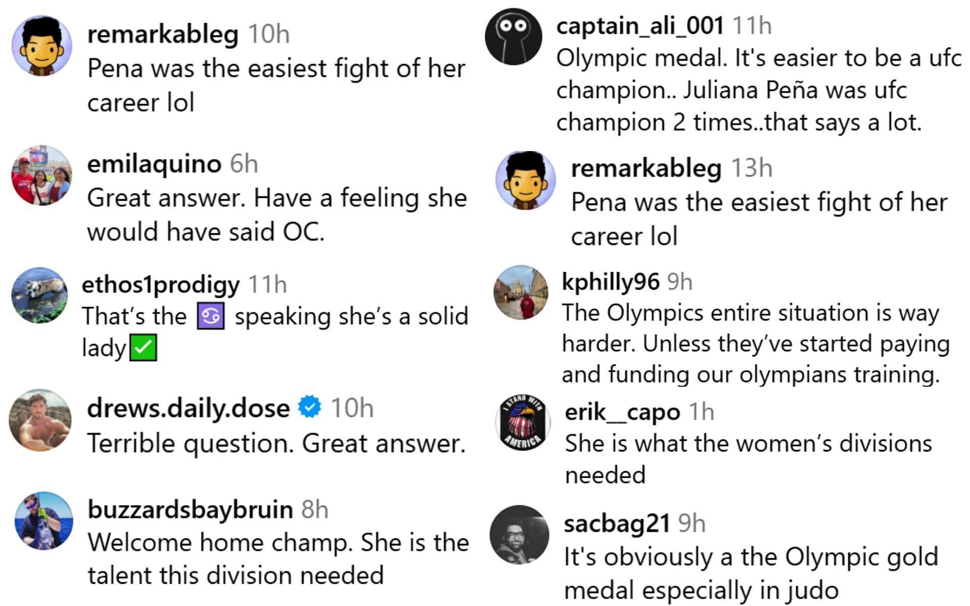 Fan reactions. [Screenshots courtesy: @mmafighting on Instagram]