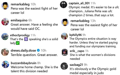 Fan reactions. [Screenshots courtesy: @mmafighting on Instagram]