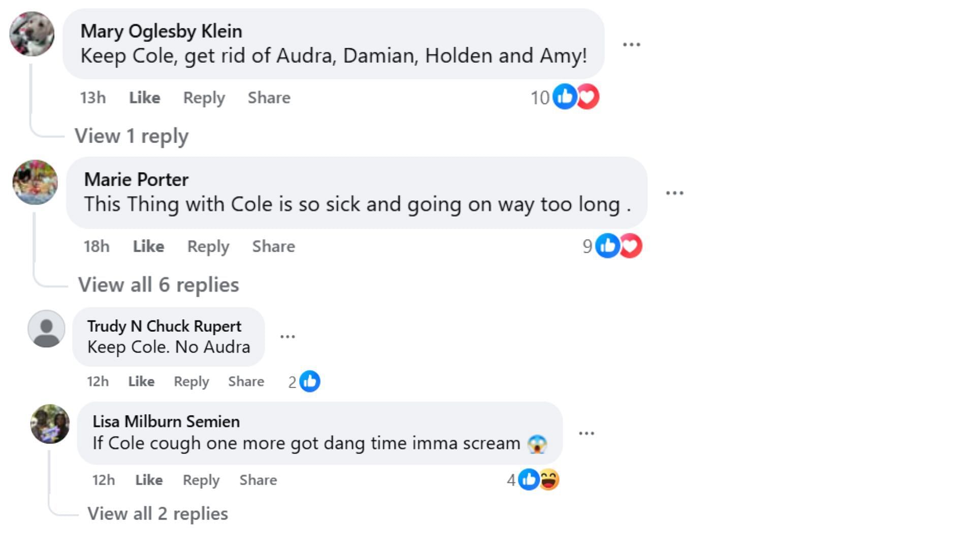 Comments by fans on the post (Image via Facebook/@Yokika Hornsby)