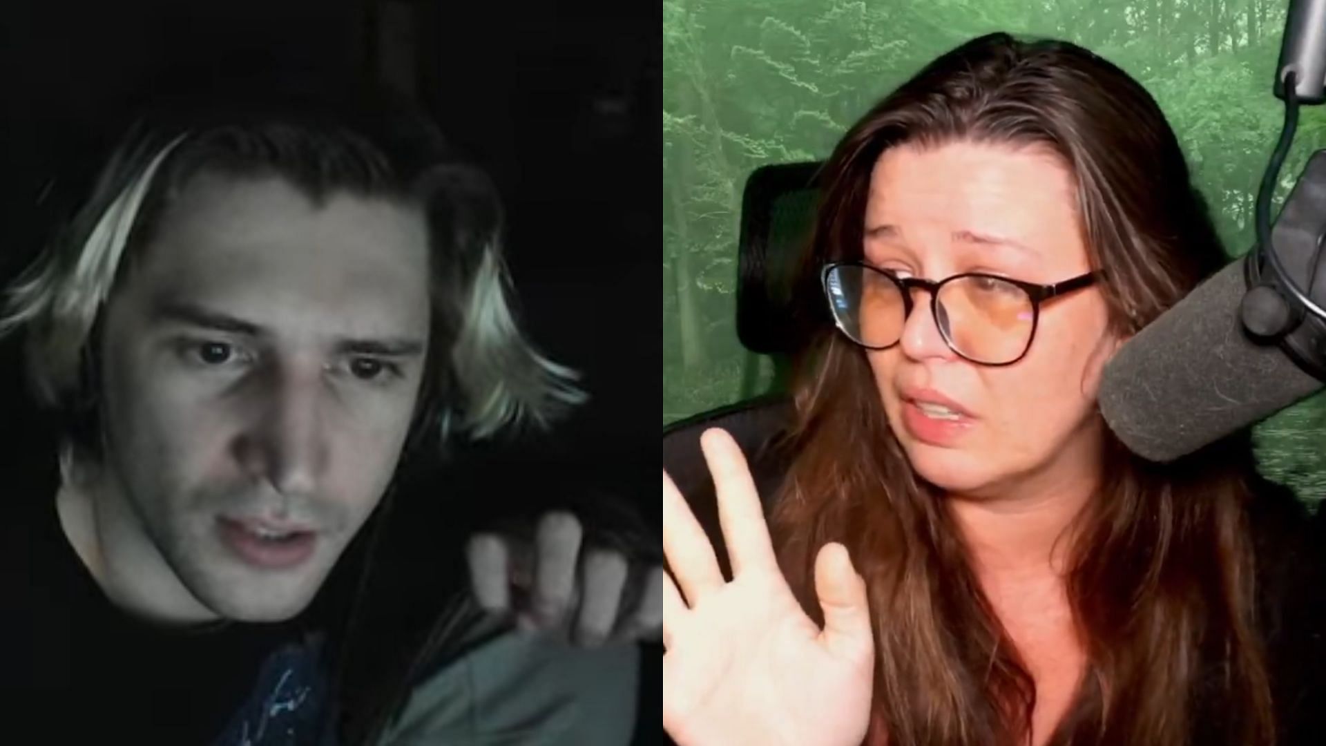xQc recently reacted to a video of Kaceytron breaking down in tears while discussing her lawsuit filed by Ethan Klein (Image via @BestfriendKick/X and xQc/YouTube)