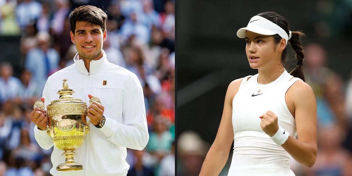 Carlos Alcaraz and Emma Raducanu will be in action on Day 1 of Wimbledon 2025. (Photos: Getty)