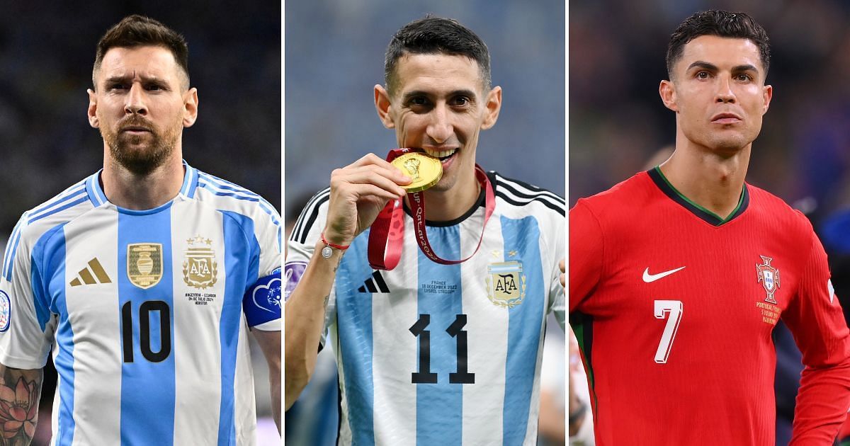 L to R; Lionel Messi, Angel Di Maria, and Cristiano Ronaldo (All images sourced from Getty)