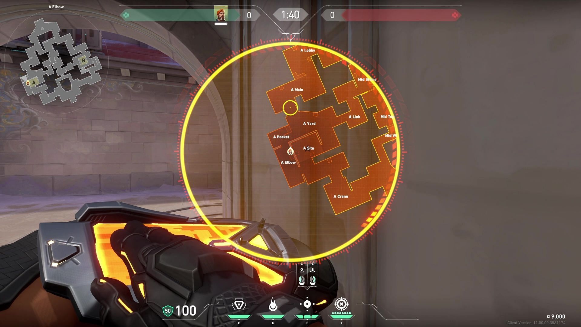 Corrode A site defending smoke tactical view (Image via Riot Games)