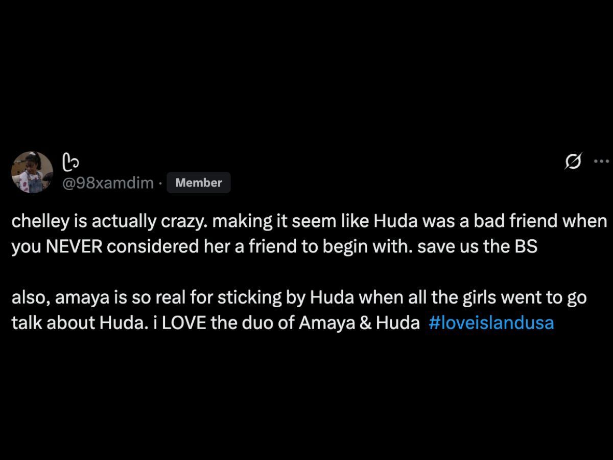 Netizens Huda के साथ Chelley के गोमांस पर प्रतिक्रिया करता है (X/@98xamdim के माध्यम से छवि)