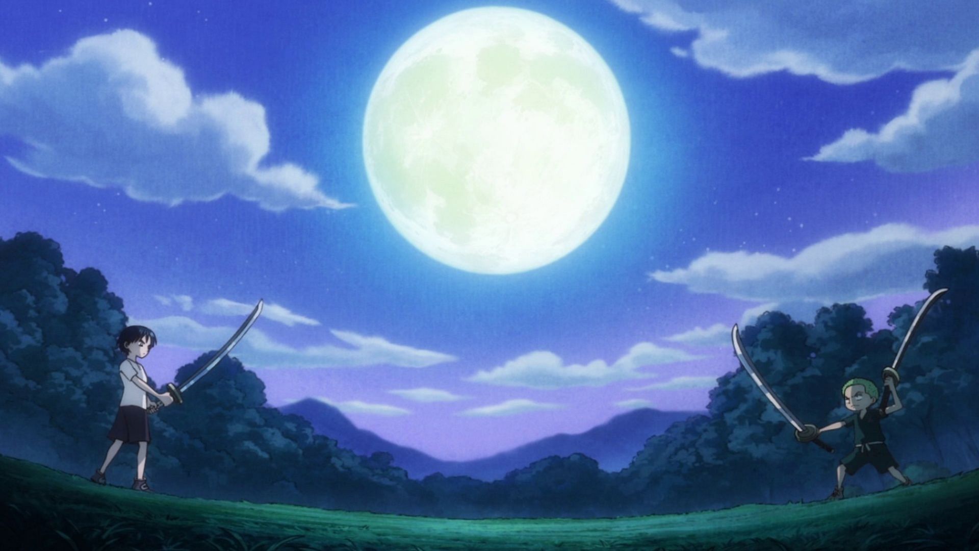 Roronoa Zoro and Shimotsuki Kuina (Image via Toei Animation)