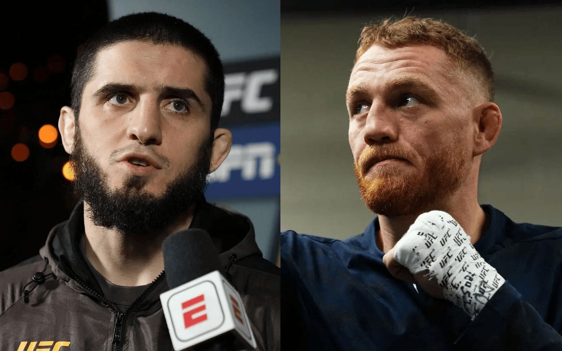 Islam Makhachev (left) previews potential Jack Della Maddalena (right) fight. [Images courtesy: Getty]