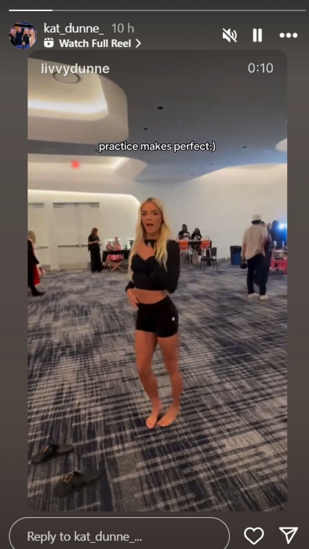 Screenshot of story (image via IG/@kat_dunne_)