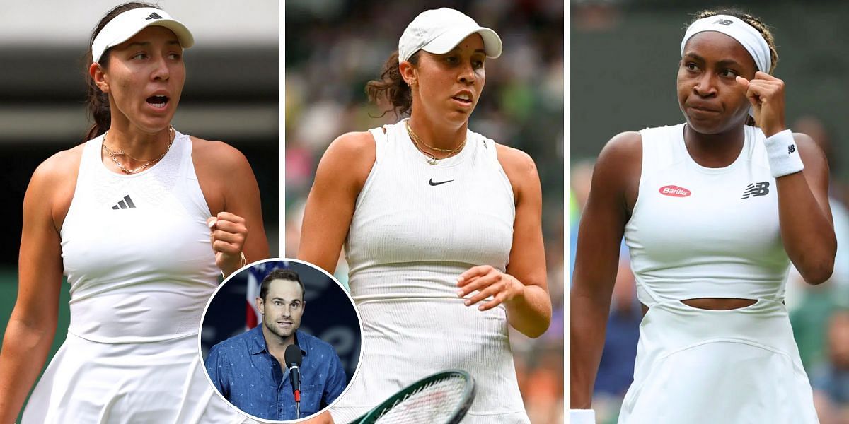 Jessica Pegula (L), Andy Roddick (inset), Madison Keys (middle) and Coco Gauff (R) (Image Source: Getty)