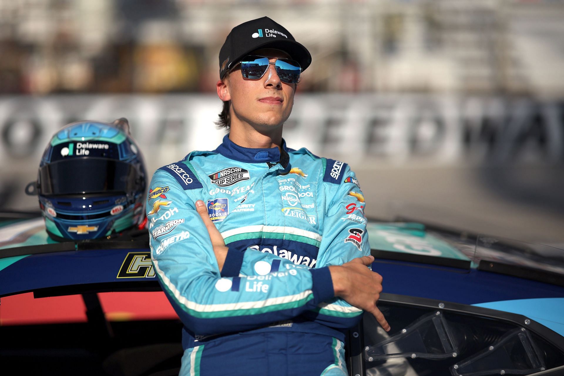 Carson Hocevar waits on the grid during qualifying for the Bass Pro Shops Night Race - Source: Getty