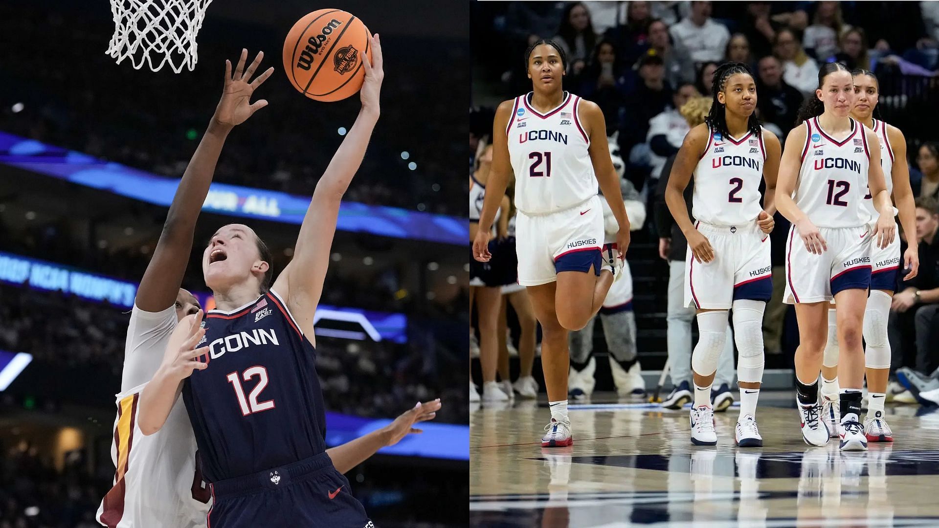 Ashlynn Shade and the rest of the UConn Huskies. - Source: Kirby Lee, Imagn &amp; Joe Buglewicz, Getty