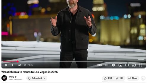 WWE's official WrestleMania 42 location announcement video. [Photo credit: WWE YouTube channel]