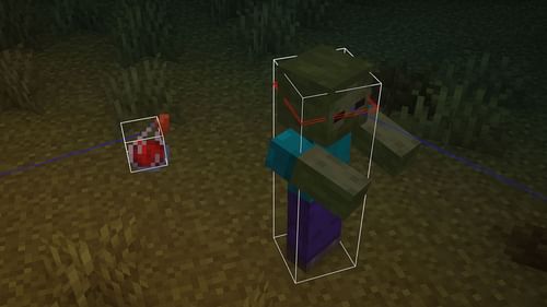 Splash potion's strength and duration are based on the distance between its and the entity's hitbox. (Image via Sportskeeda Gaming || Mojang Studios)