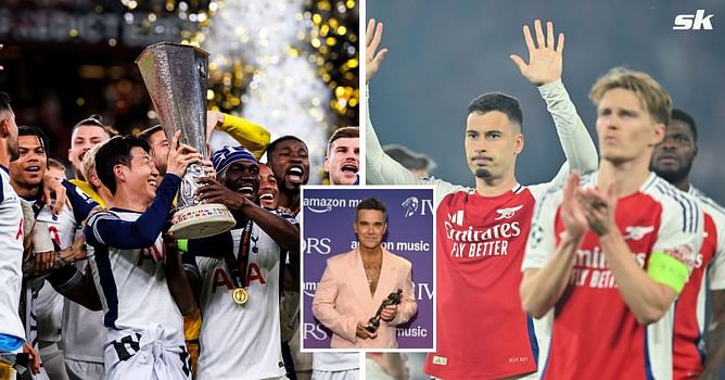 Robbie Williams mocks Arsenal with European trophy claim during concert at Emirates after Tottenham’s Europa League win