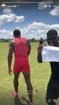 Tyreek Hill mocks Noah Lyles' brother | Instagram@cheetah