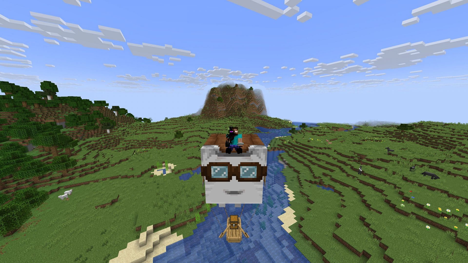 BombsAway mod makes happy ghasts into a war machine using TNT (Image via Sportskeeda Gaming || Mojang Studios)