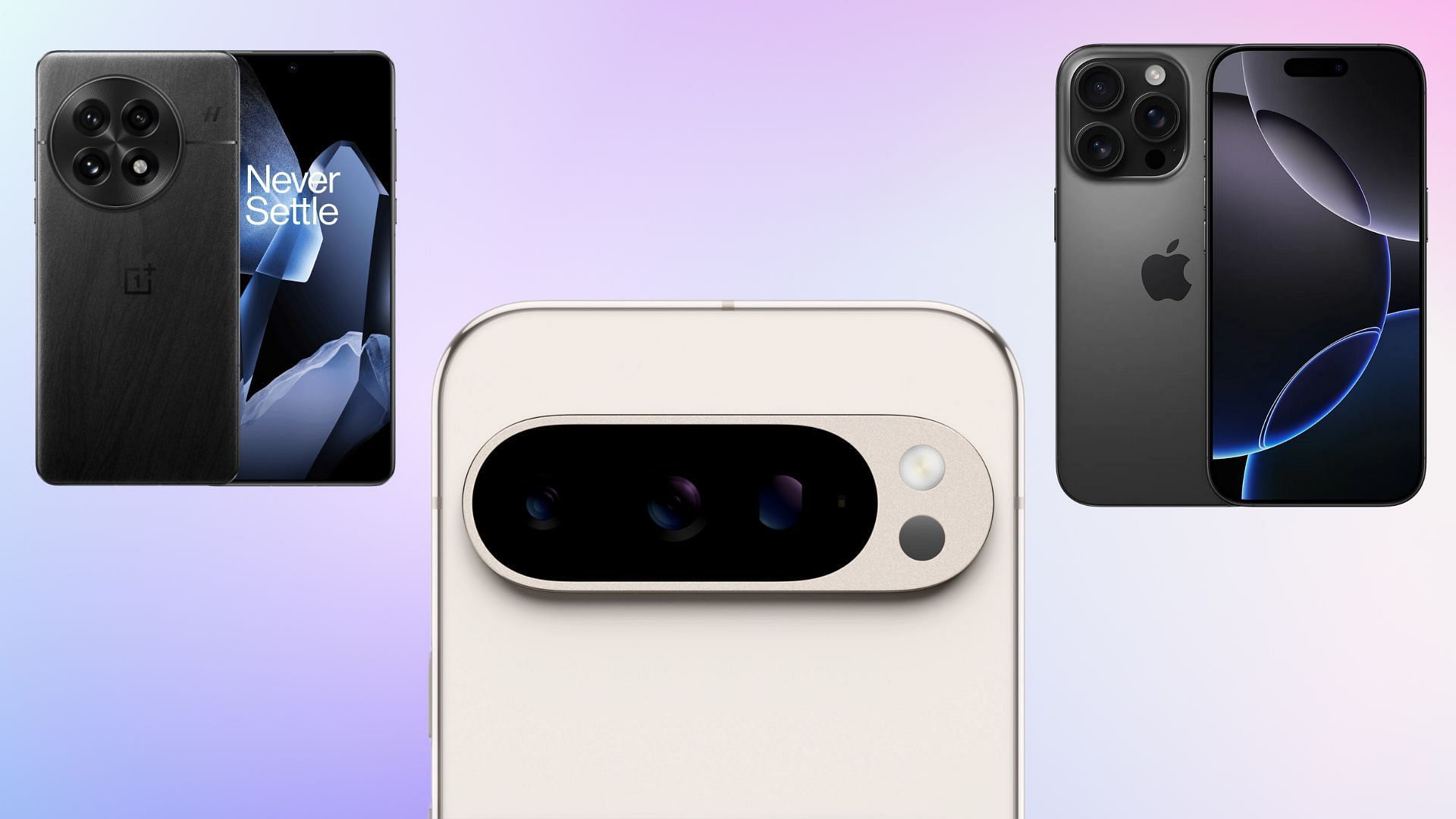 The best camera phones for mobile photography (Image via Google, Apple, OnePlus)