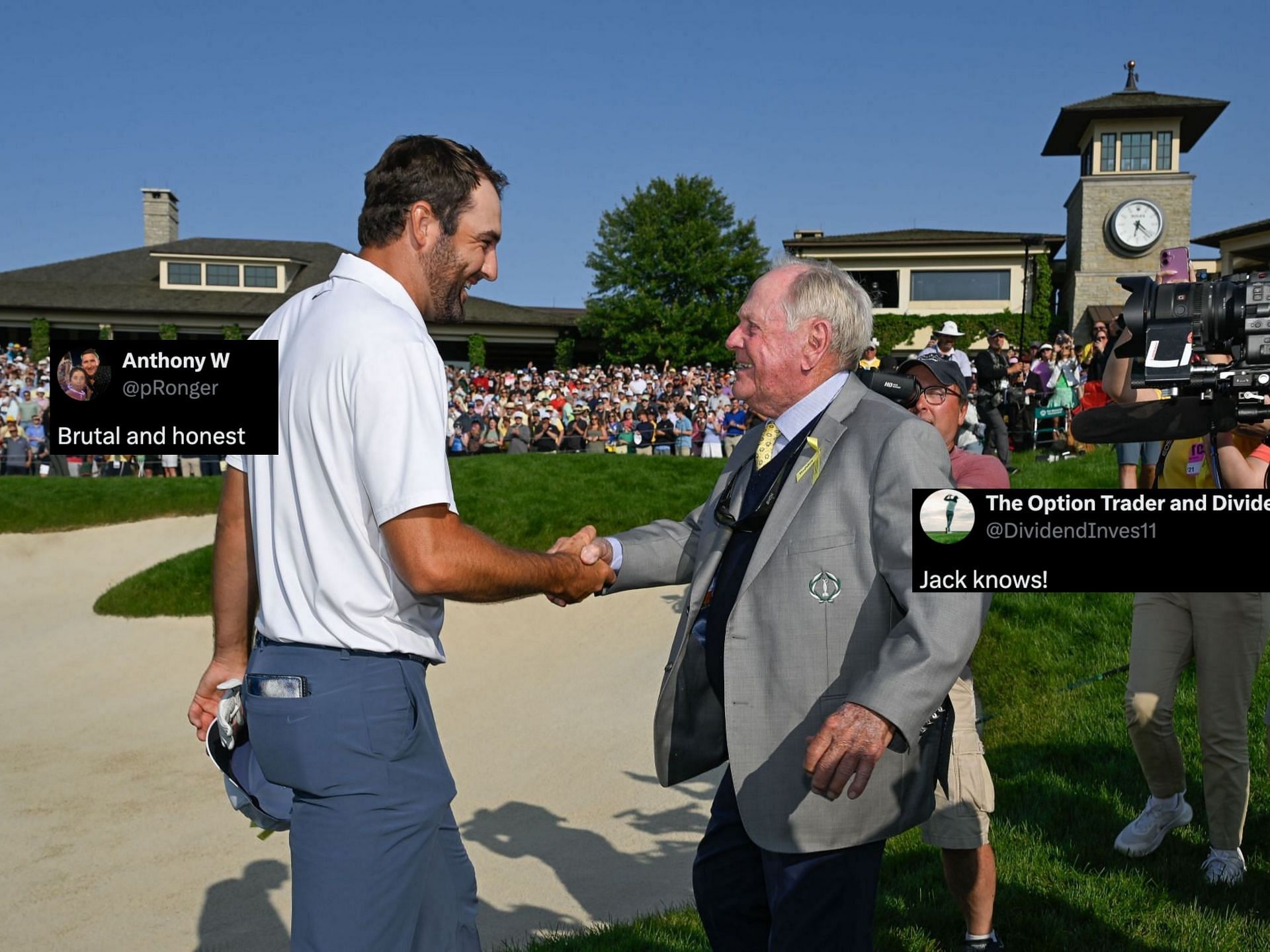 Scottie Scheffler and Jack Nicklaus (Image via GETTY, x@pRonger)