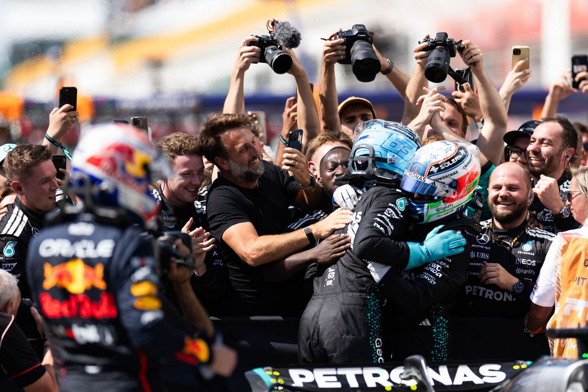 George Russell and Kimi Antonelli in Circuit Gilles -Villeneuve in Mont -Real, Quebec, Canada on June 15, 2025 -Source: Getty