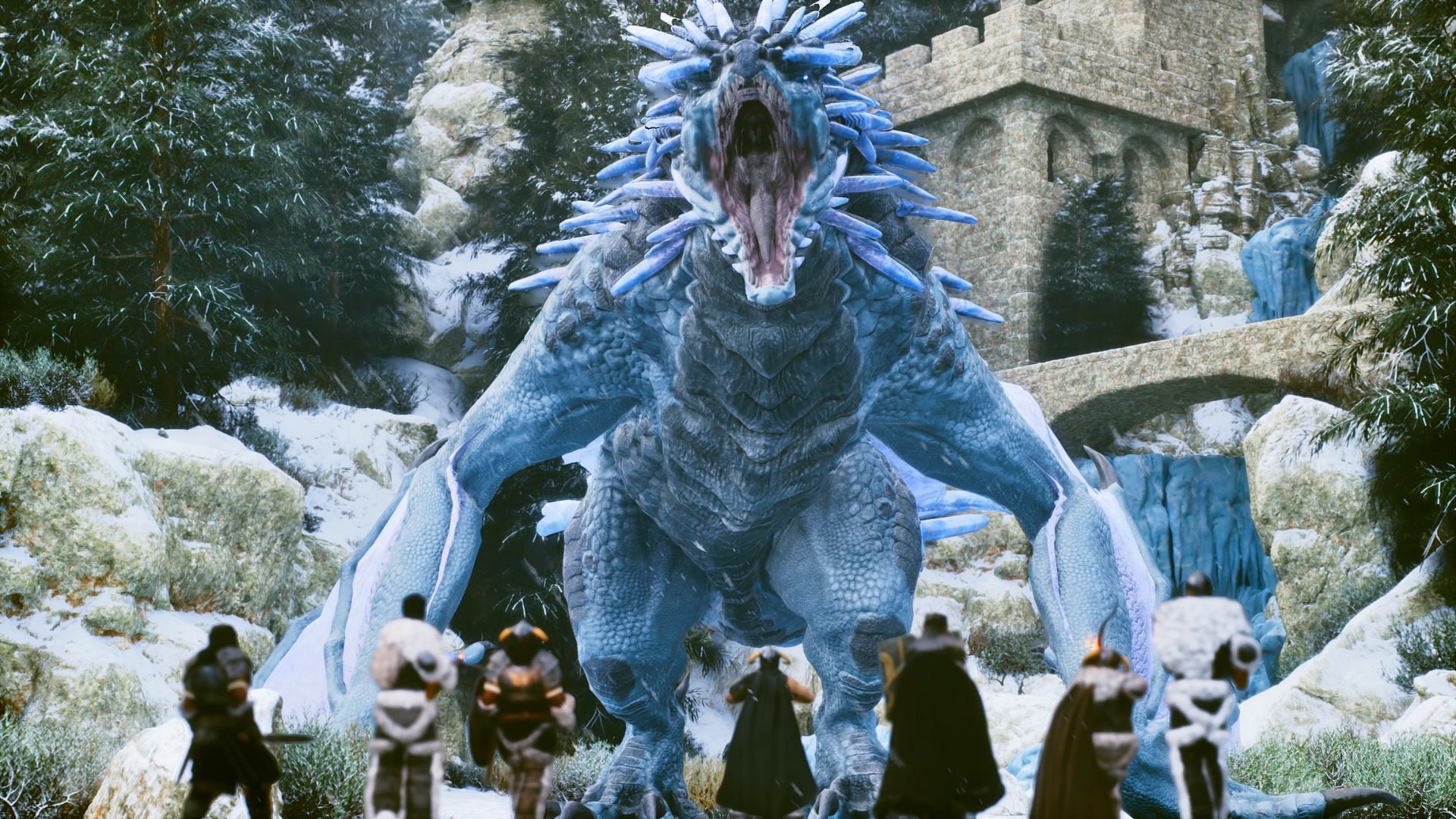 Ice Wyvern boss fight in Ark Ascended (Image via Studio Wildcard)