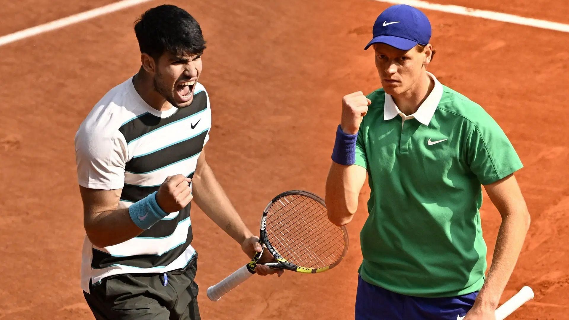 Alcaraz (L), Sinner (R); Source: Getty