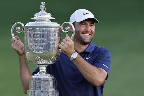 Scottie Scheffler after his win at the 2025 PGA Championship - Source: Getty