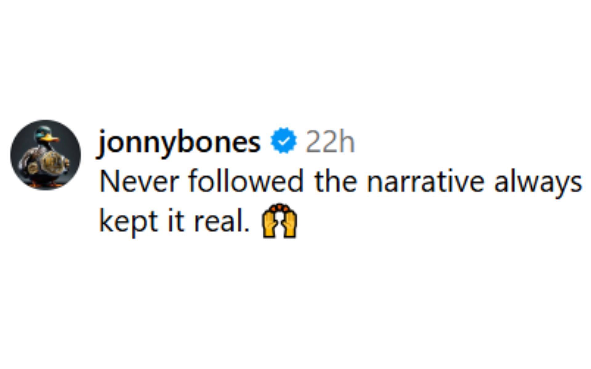 Jon Jones&#039; reaction. [Screenshot courtesy: @jon_anik on Instagram]