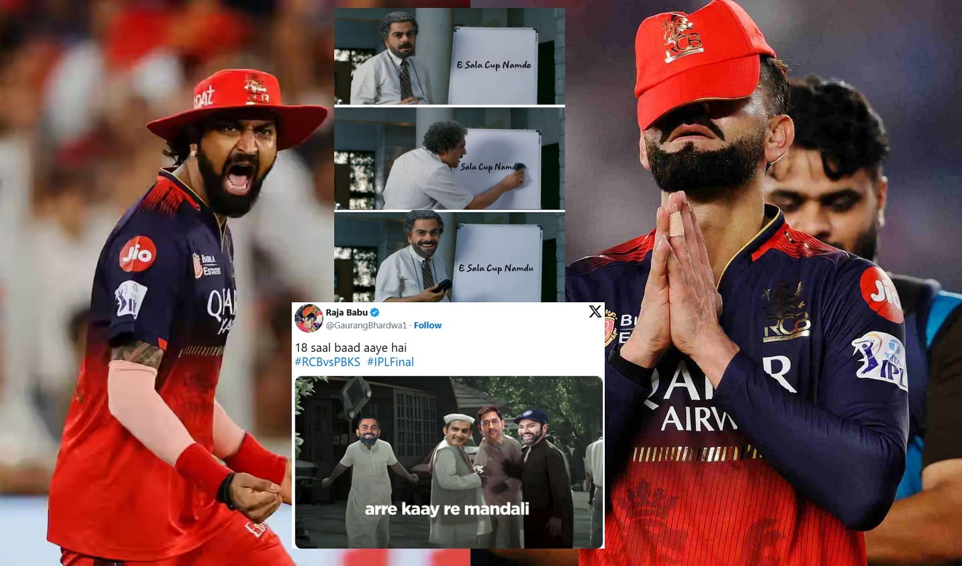 op memes from RCB vs PBKS IPL 2025 final. (Images: bcci.tv, X - @GaurangBhardwa1, @sagarcasm)