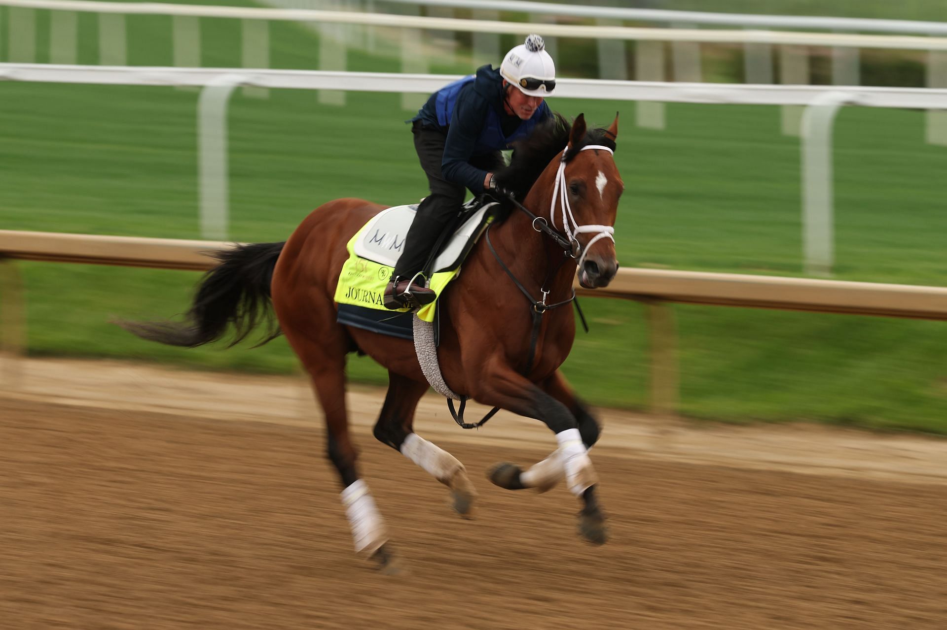 Journalism during the training for the 151st Kentucky Derby in Louisville, Kentucky. (Photo by Getty Images)